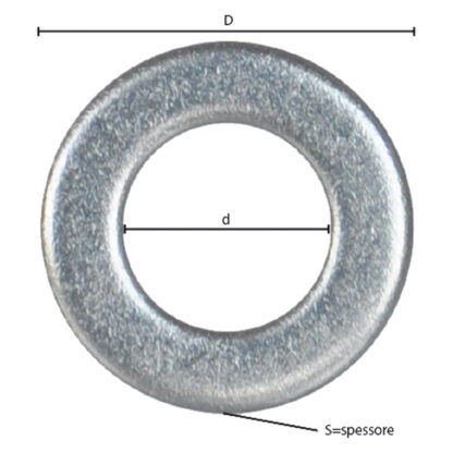 RONDELLA PIANA INOX A2 M  4 - 0,8 x  9 x  4,3 mm