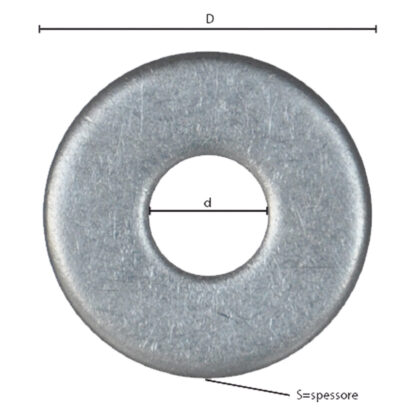 RONDELLA GREMBIALINA INOX A2 M 4 - 1,0 x 12 x  4,3 mm